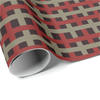 Papier Cadeau Plaid de Noël noir et rouge Moderne Sage
