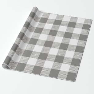 Papier Cadeau Plaid gris et blanc de Buffalo