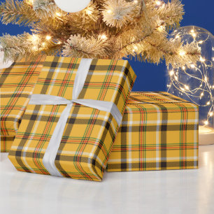 Papier Cadeau Plaid Jaune Doré Toutes les occasions