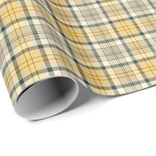 Papier Cadeau Plaid jaune et noir