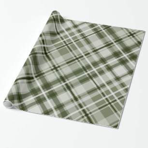 Papier Cadeau plaid masculin de jade blanc vert