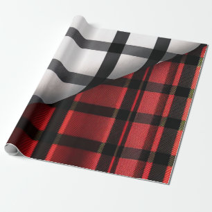 Papier Cadeau Plaid Moderne Abstraite Rouge Noir Plaid Collectio