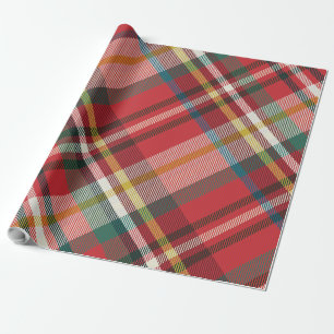 Papier Cadeau Plaid Red À damiers Noël vacances Rustique