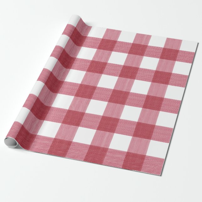 Papier Cadeau Plaid rouge de Buffalo (Déroulé)