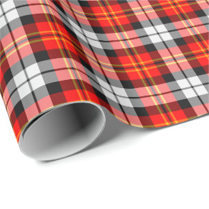 Papier Cadeau Plaid sportif d'écarlate et de noir