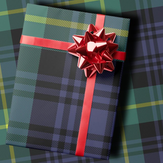 Papier Cadeau plaid Stylish Navy Christmas (Créateur téléchargé)