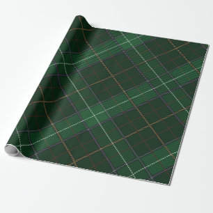 Papier Cadeau Plaid Tartan Walsh Christmas Motif vert