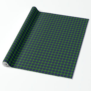 Papier Cadeau Plaid vert bleu Lamont tartan