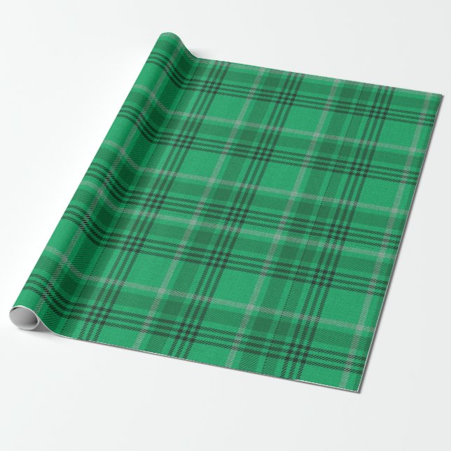Papier Cadeau Plaid Vert - Grand (Déroulé)