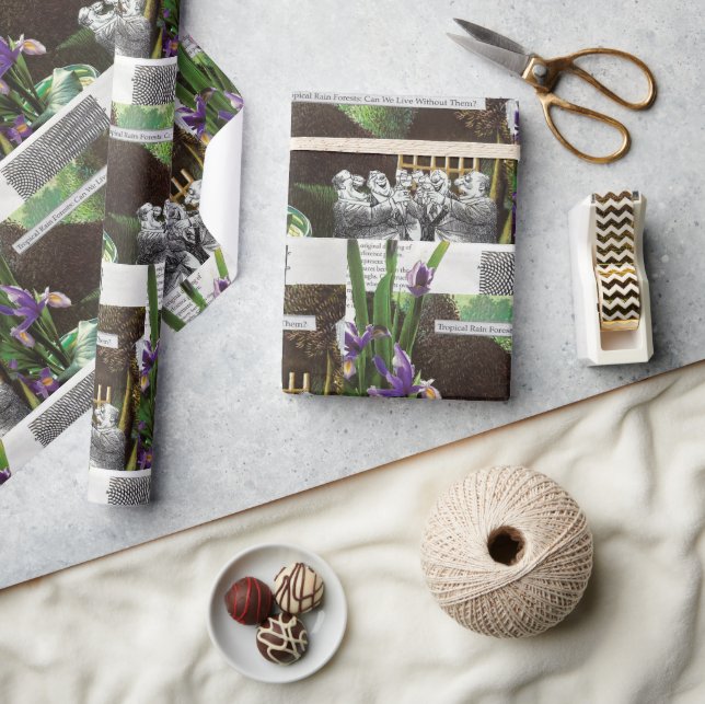 Papier Cadeau Plaisanterie politique drôle Forêt Changement clim (Artisanat)