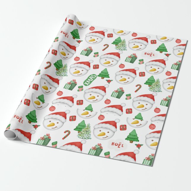 PAPIER CADEAU PLAISIR NOËL PINS DE NEIGE ET SUCRES DE CANNE (Déroulé)