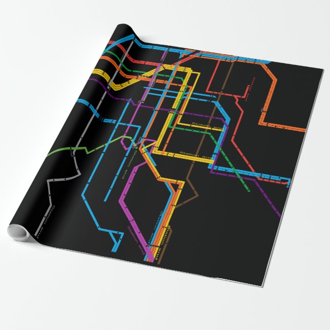 Papier Cadeau Plan du métro de la ville (Déroulé)