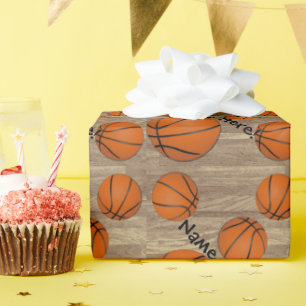 Papier Cadeau Plancher personnalisé en bois de basket-ball