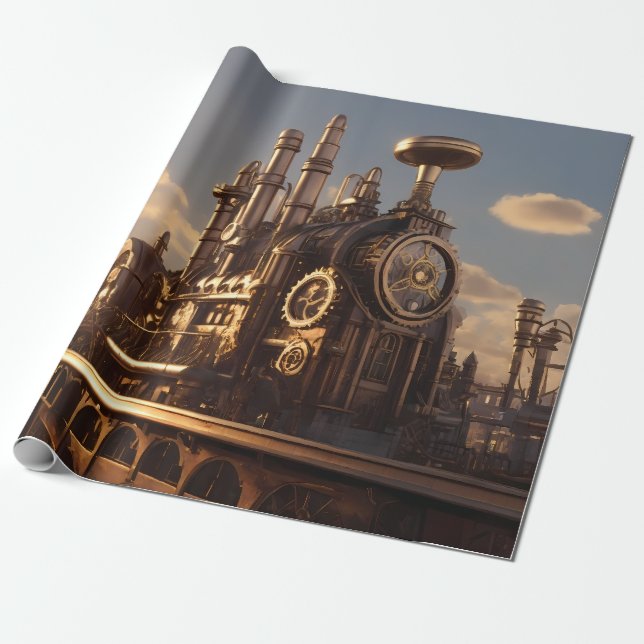 Papier Cadeau Plante de puissance Steampunk néo-victorien (Déroulé)