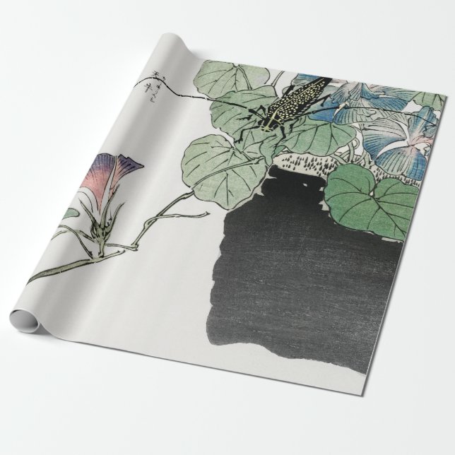 Papier Cadeau PLANTE JAPONAIS d'IMPRESSION AVEC le papier (Déroulé)