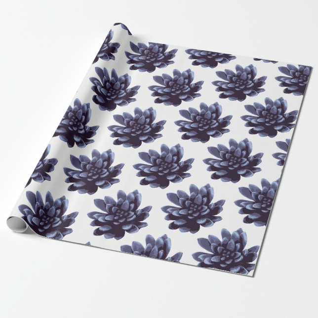 Papier Cadeau Plante Succulent pourpre (Déroulé)