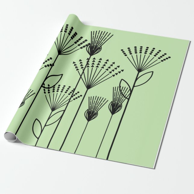 Papier Cadeau Plantes à bâtons (Déroulé)