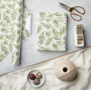 Papier Cadeau Plantes de fougère verte