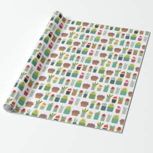 Papier Cadeau Plantes mis en pot dans la pendaison de