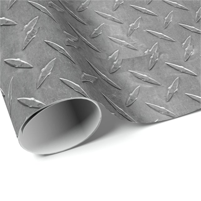 Papier Cadeau plaque de diamant gris (Coin rond)