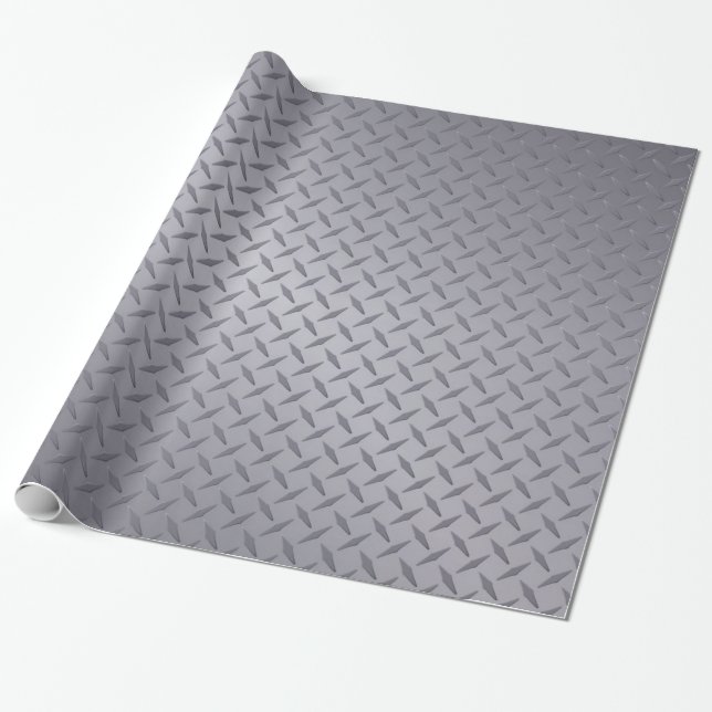 Papier Cadeau Plaque diamant gris acier (Déroulé)