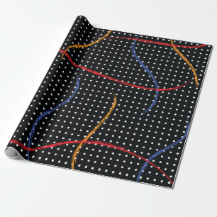 Papier Cadeau Plaque et points de peinture rétro