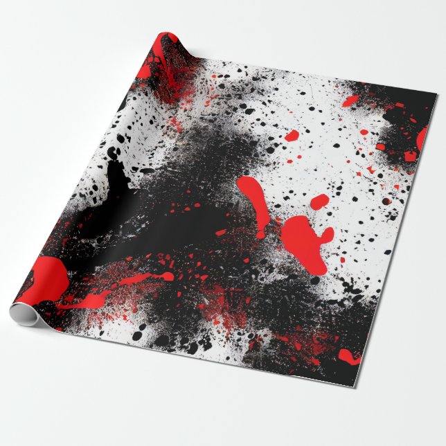 Papier Cadeau Plaque rouge et noire (Déroulé)