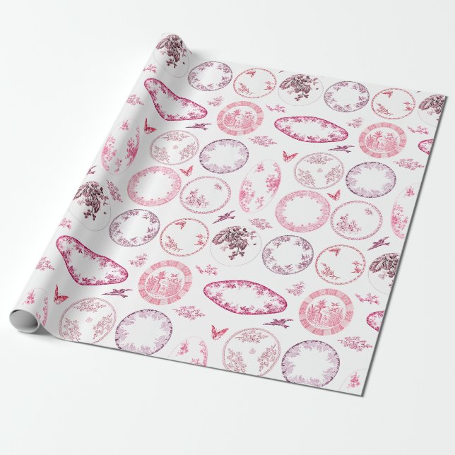 Papier Cadeau Plaques d'antiquités françaises | Papier à envelop (Déroulé)