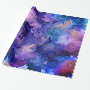 Papier Cadeau Plaques d'encre de nébuleuse colorées