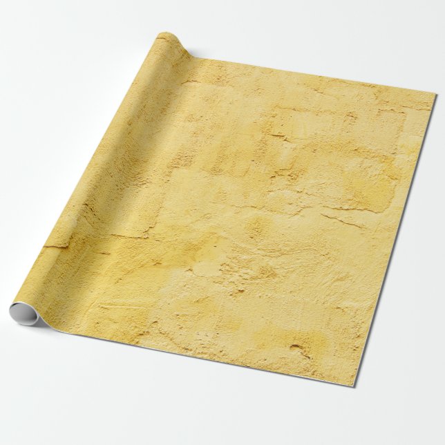 Papier Cadeau plâtre abstrait jaune clair sur le mur (Déroulé)