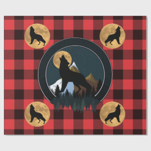 Papier Cadeau Pleine lune Wolf Howling