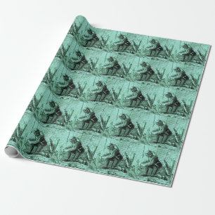 Papier Cadeau Plongeur en mer profonde vintage