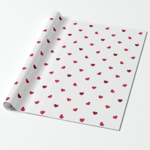 Papier Cadeau Pluie de Coeurs minuscules joli cadeau d'amour