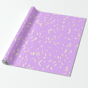 Papier Cadeau Pluie de Pétales Jaune Pâle Dessinés avec Fantaisi