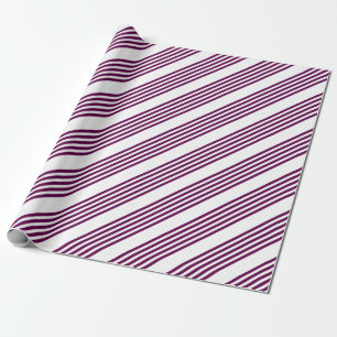 Papier Cadeau Plum et blanc cinq bandes motif