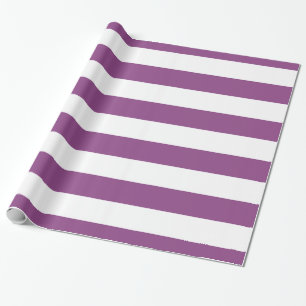 Papier Cadeau Plum violet, blanc Motif des rayures XL