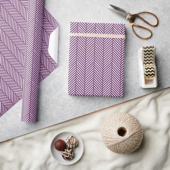 Papier Cadeau Plum Violet et Blancs (Artisanat)