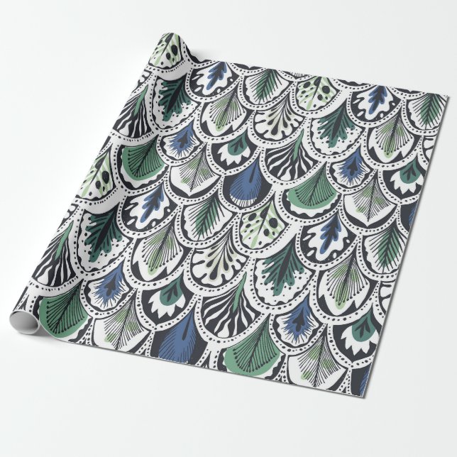 Papier Cadeau Plumes décoratives (Déroulé)