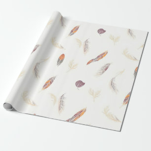 Papier Cadeau Plumes Tendance Collection Luxe Boho