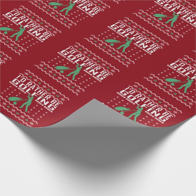 Papier Cadeau Plutôt de faire du golf laide de Noël (Coin)