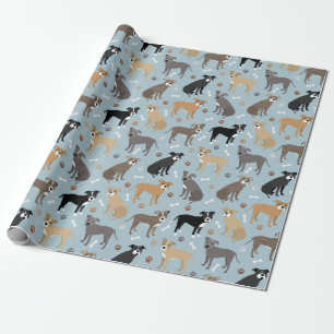 Papier Cadeau Poches et os Pitbulles