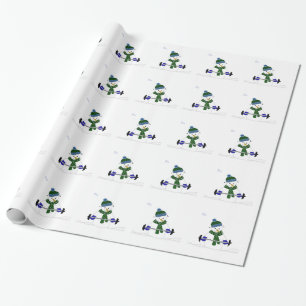 Papier Cadeau Poids de levage de snowman