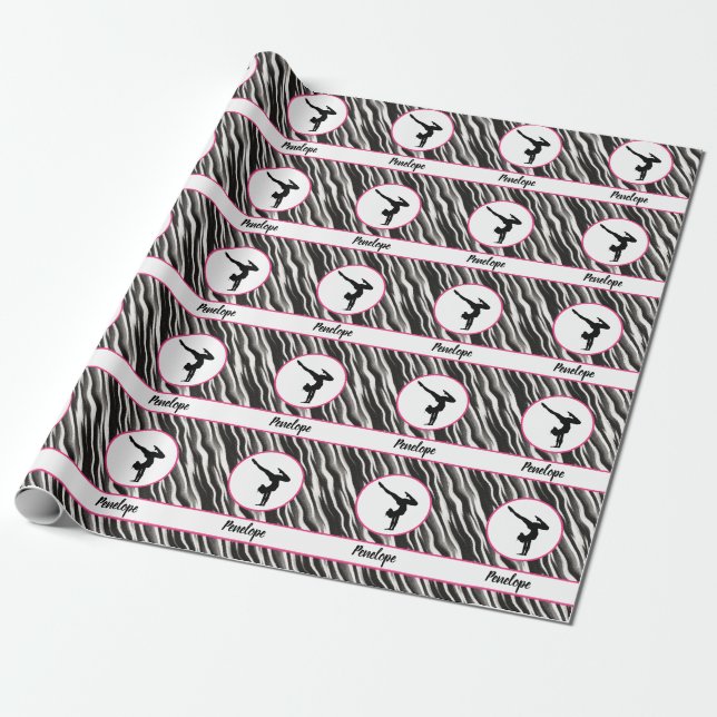 Papier Cadeau Poignée Filles Zèbre Imprimer Faux Fur (Déroulé)