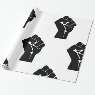 Papier Cadeau Poing noir levé - Manifestation de résistance