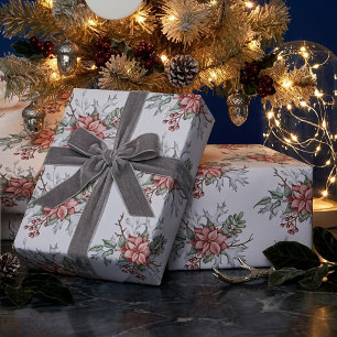 Papier Cadeau Poinsettia aquarelle