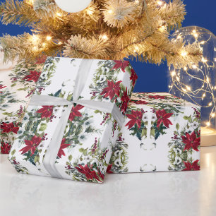 Papier Cadeau Poinsettias élégants