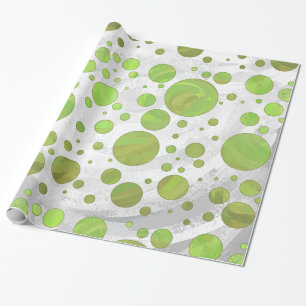 Papier Cadeau Point de Polka verte du Kiwi Bash