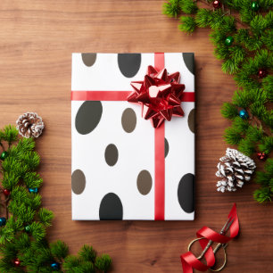 Papier Cadeau Point Polka Brown noir