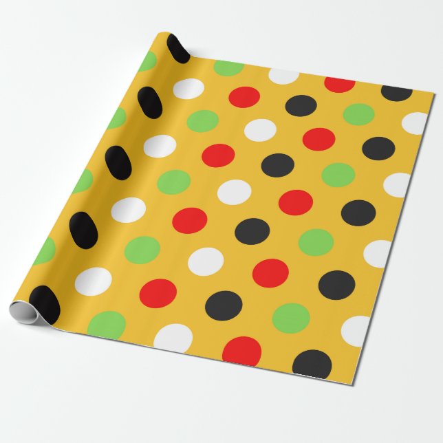 Papier Cadeau Point Polka multicolore (Déroulé)