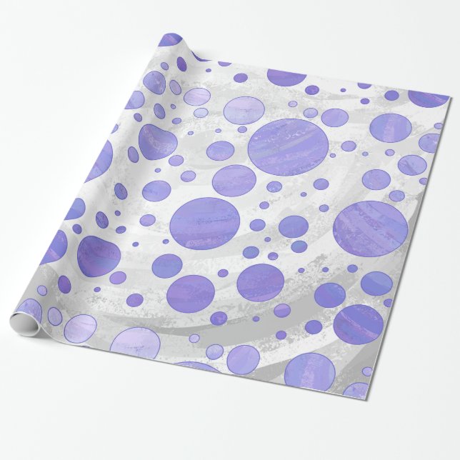 Papier Cadeau Point Polka Soleil Violet (Déroulé)